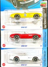 Hot Wheels BMW 507 Red, White, Yellow, 2023 120 2024 First Editions, Lot of 3