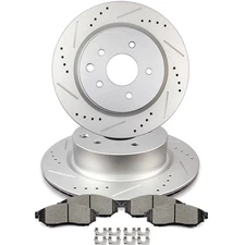 Drilled & Slotted Rear Brake Pads And Rotors Fits Infiniti EX35 3.5L G37 3.7L