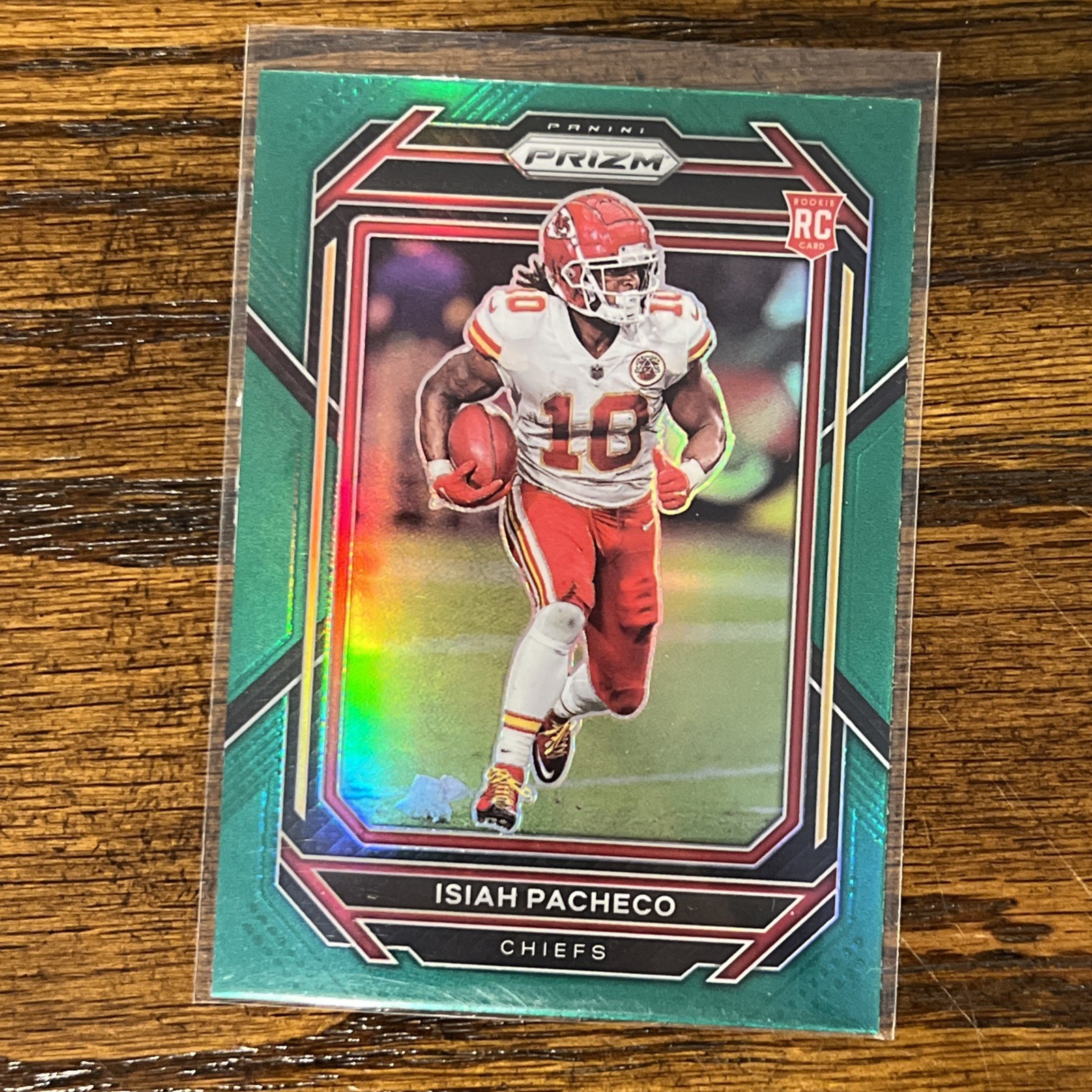 2022 Panini Prizm Rookies Isiah Pacheco #352 Green Prizm (RC) Kansas City Chiefs