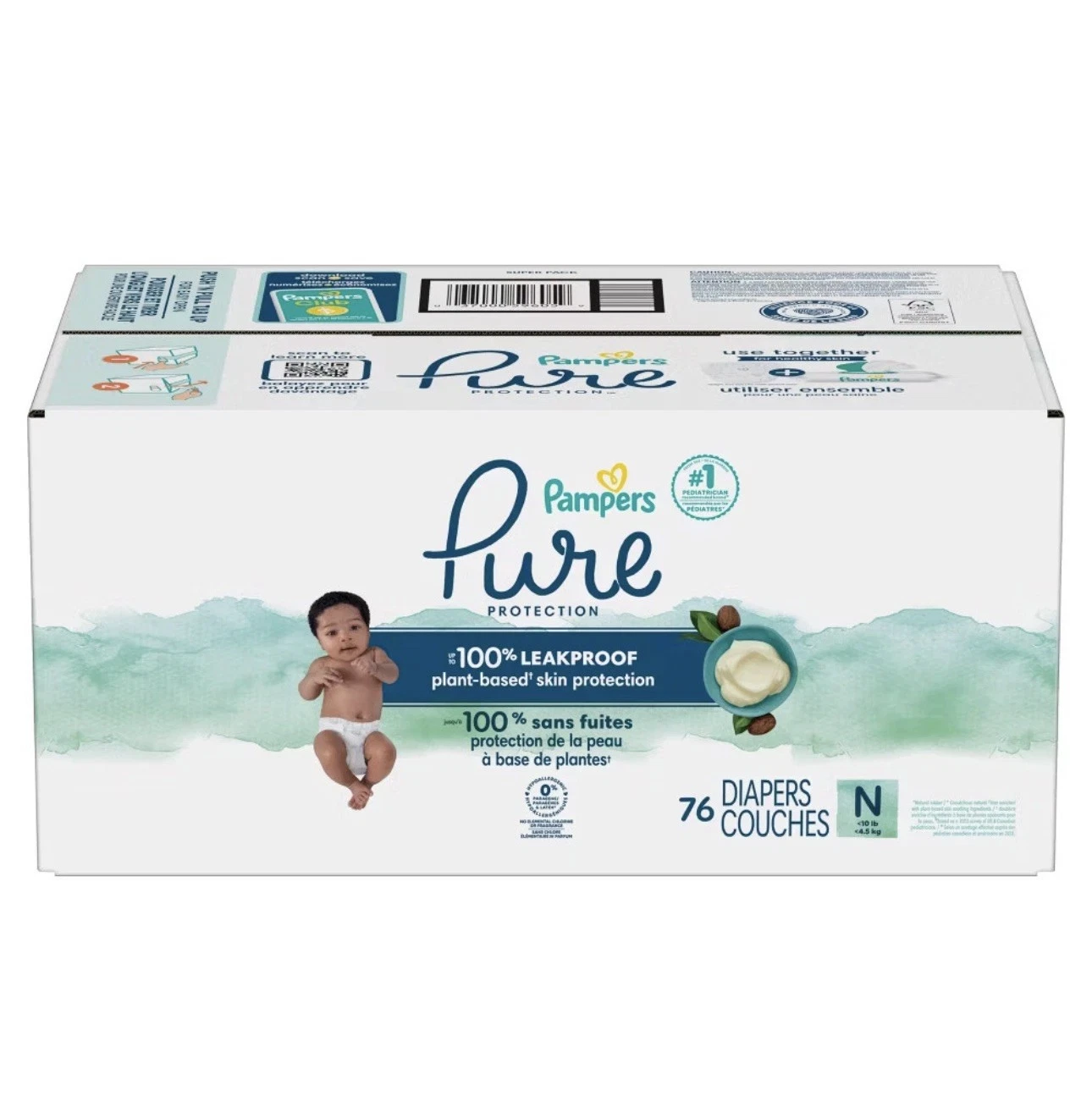 Pampers Pure Protection Newborn Diapers 76 Count for 10 lb Babies