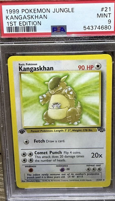 1999 POKEMON JUNGLE KANGASKHAN #21 1ST EDITION PSA 9 MINT