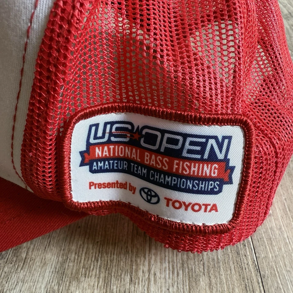 Bass Pro Shops Trucker Cap US Open National Bass Fishing Tournament Red Signed - Image 3 of 4