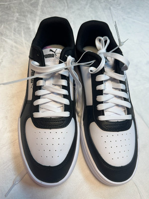 Puma Caven 2.0 VTG Sneakers  White Black Gold New Shoes 10.5