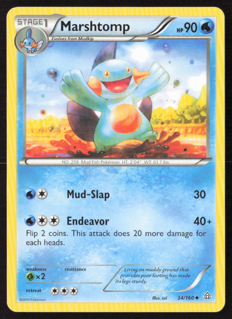 Marshtomp 34/160 Uncommon Primal Clash Pokemon Lightly Played