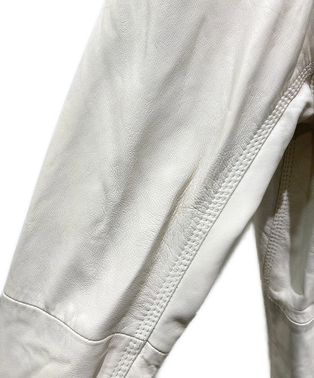 Diesel Processed Hooded Leather Jacket Men's Size S White image 8