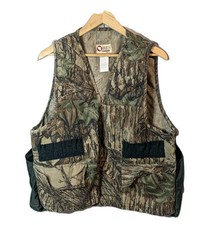 Vintage Sports Afield Hunting Vest Mens Large Green Camouflage Zip Up Hunt Camp