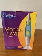 Ashford Motion /Lava Lamp. 18”H. Yellow/Blue. New In Box.