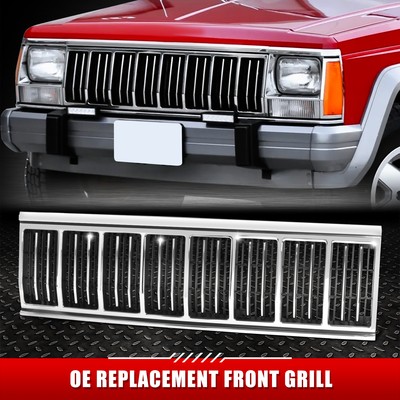 For 91-96 Jeep Cherokee OE Style Chrome Frame Black Insert Front