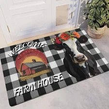 Flannel Welcome Mat, Dust Cleaning & Non-Slip