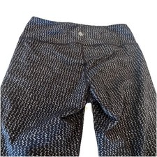 Athleta Leggings Sz. Medium Black Grey Knit Chevron Print High Rise Athleisure