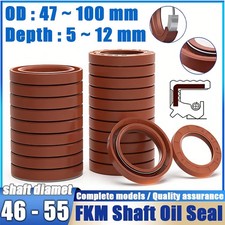 FKM Metric TC Rotary Oil Shaft Seal Fluorine Double Lip Seal for 46 - 55mm Shaft