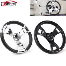 13.5" Boat Marine Steering Wheel 3 Spoke 3/4" Shaft Wheel for Yacht Speed Boat