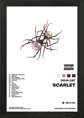 Doja Cat Scarlet Framed Wall Art Poster Canvas Print Picture