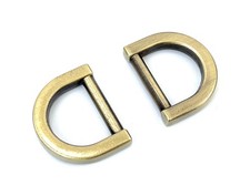 10 PCS 3/8-inch Brass Solid Zinc Alloy Heavy Duty D-Rings for Leather Craft