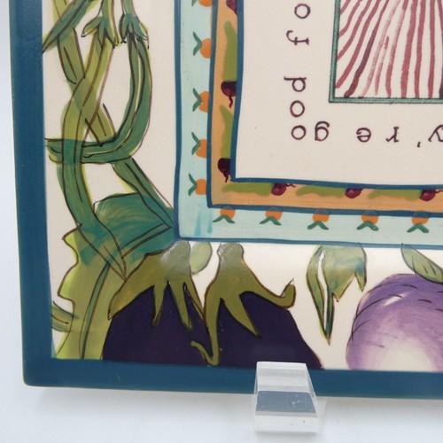 Blue Sky Eat Your Vegetables Decorative Square Plate 18 Carrots Laura Kelly - Picture 5 of 11