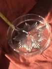 Vintage Relish Dish 3 Divided Nut Candy Tray Starburst Pattern Depression Glass