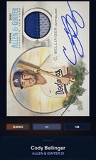 21 Topps Bunt DIGITAL Allen & Ginter Blue Signature Relic ICONIC Cody Bellinger