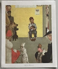 Norman Rockwell Canvas Lithograph At the Vet's 16" X 13" NEW OLD STOCK FREE SHIP