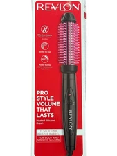 Revlon 1” Silicone Bristle Barrel Heated Hair Styling Brush  Open Box