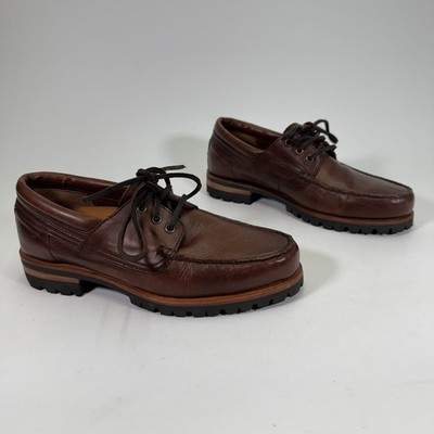 Frye Hudson Camp Moc Lug Shoes Brown Leather Mens 9D Moccasin