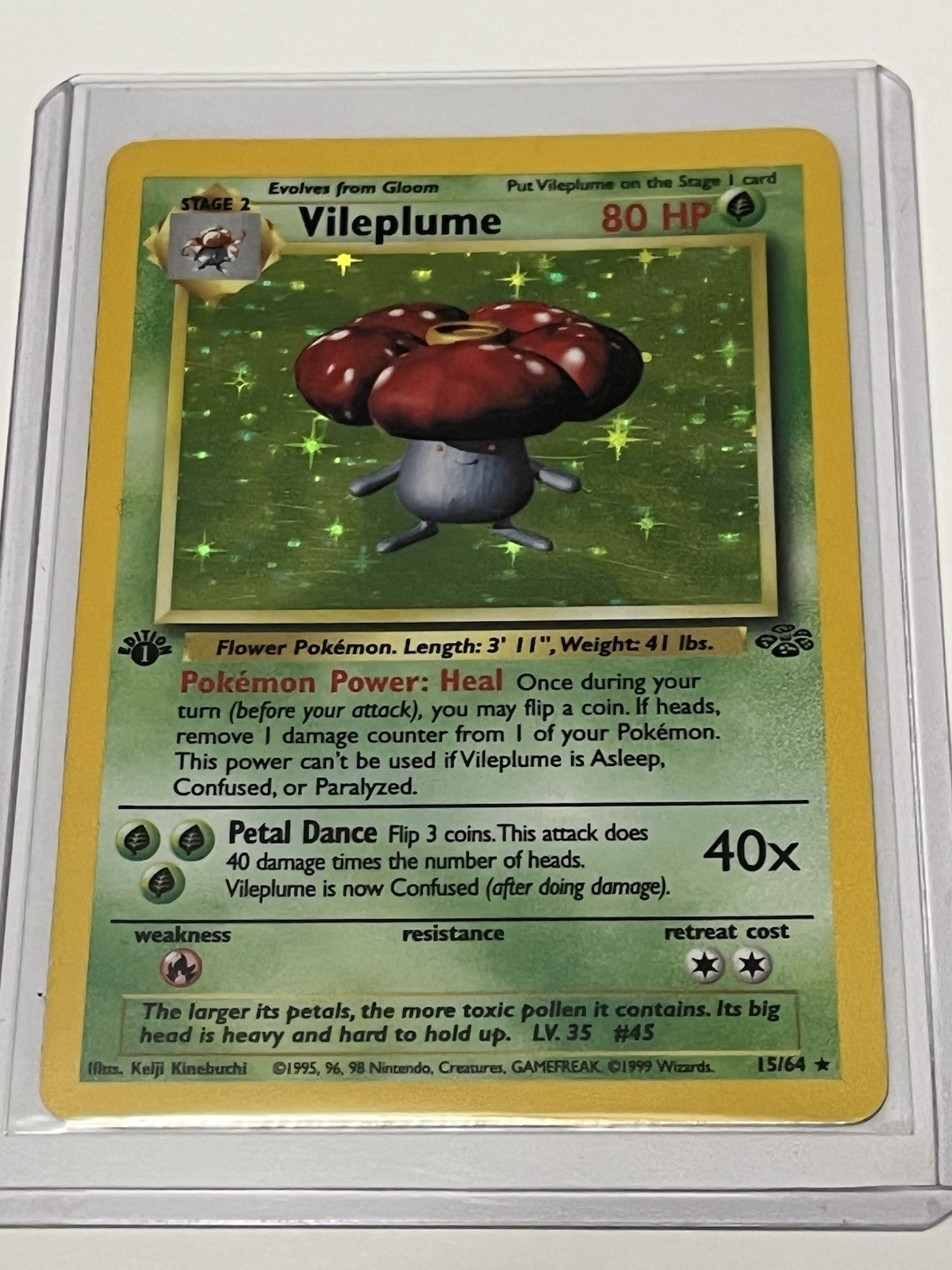 Pokemon Vileplume 15/64 Jungle 1st Edition Holo Rare Vintage Card NM