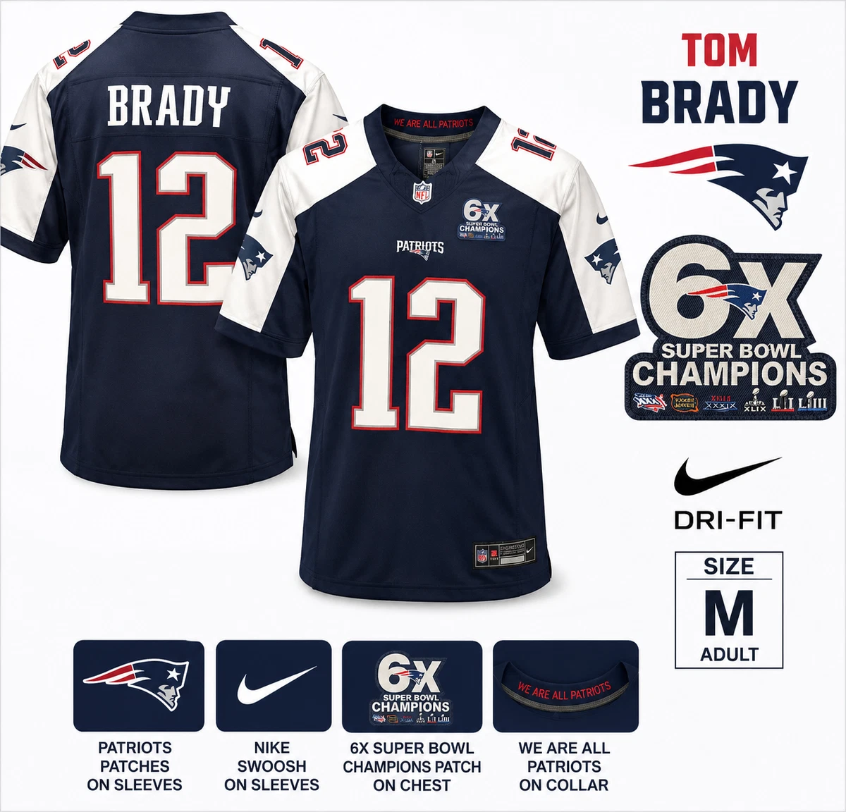 Tom Brady New England Patriots NFL Jerseys for sale | eBay Tom Brady New England Patriots NFL Jerseys for sale | eBay