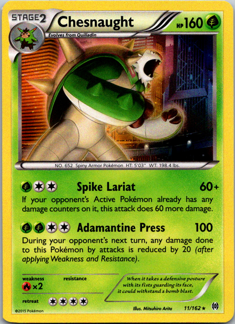 Chesnaught Holo Rare XY - BREAKthrough 11/162 LP-NM