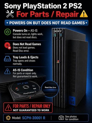 Sony PlayStation 2 SCPH-30001 Console Only Disk Read Error Parts