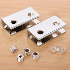 2 pack Glass Clamps, 8-12mm Adjustable Zinc Alloy Glass
