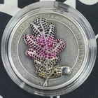 2019 Germania Mint "Mythical Forest" Bejeweled Oak Leaf - 1 oz .9999 Fine Silver