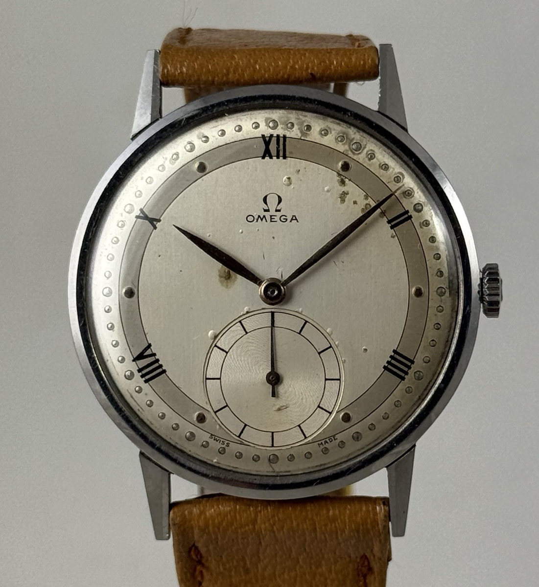 時計 vintage OMEGA 30mm caliber Omega 30mm Caliber Cal.30T1 Vintage Stainless Steel Manual Winding