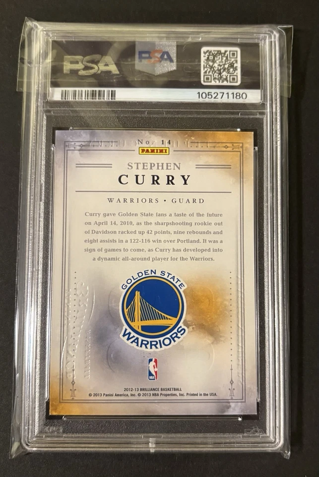 2012-13 Panini Brilliance Stephen Curry Magic Number #14 PSA 9 Rare! Low Pop! - Image 3 of 3