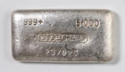 Vintage Engelhard Old Poured 5 oz .999 Fine Silver Bar