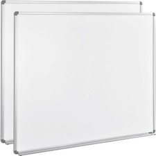 60"W x 48"H Magnetic Whiteboard Steel Surface with Aluminum Frame 2/Pk