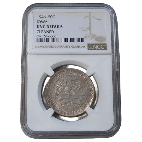 1946 Iowa Statehood Centennial Half Dollar 50C NGC UNC Details Commemorative