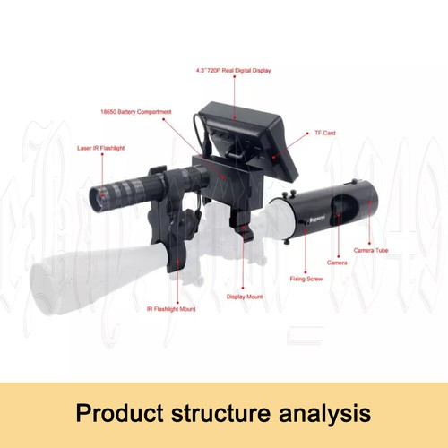 4.3'' Infrared Night Vision Rifle Scope Hunting Sight recordable Camera IR Torch - Picture 3 of 12