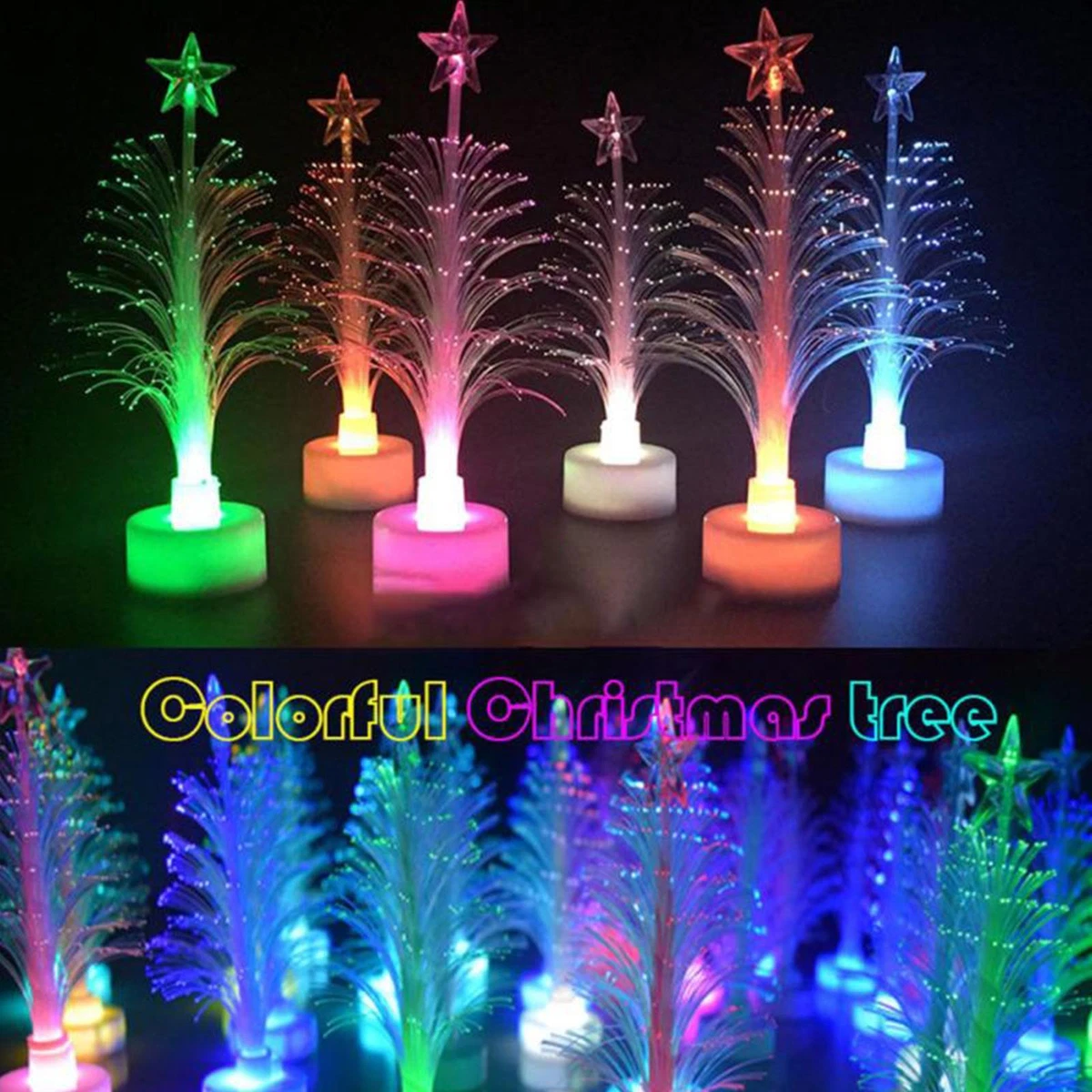 1PC Mini LED Christmas Tree Night Light Color Changing Light Fiber