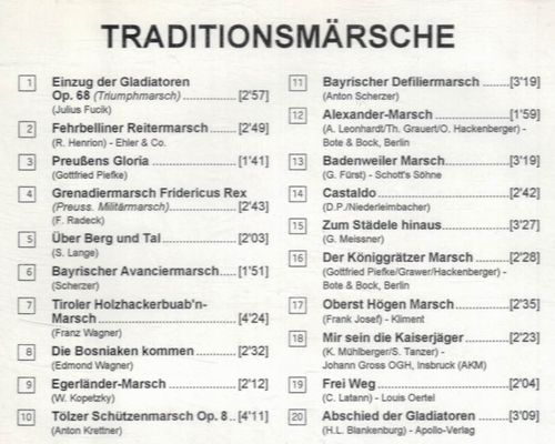 Traditionsmärsche - 1999 Delta Music - 20 Titel - #CD12 - Bild 2 von 4