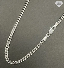 Italian Sterling Silver Cuban Link Chain Necklace Thick 4MM Chain 925 Italy