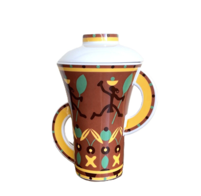 Kahla Germany Porcelain Coffee Tea Mug Tall Cup with Lid Africa Theme  Dancers | eBay