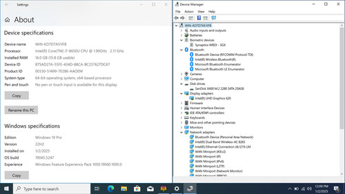 Lenovo ThinkPad X1 Carbon Gen 6 14" QHD I7-8650U 256GB SSD 16GB W10P FP Reader - Picture 5 of 18