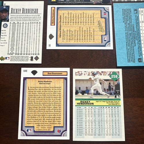 Rickey Henderson (12) Card Lot 1981 Topps Scratch-Off,Upper Deck,Inserts,etc. NM - Picture 12 of 12