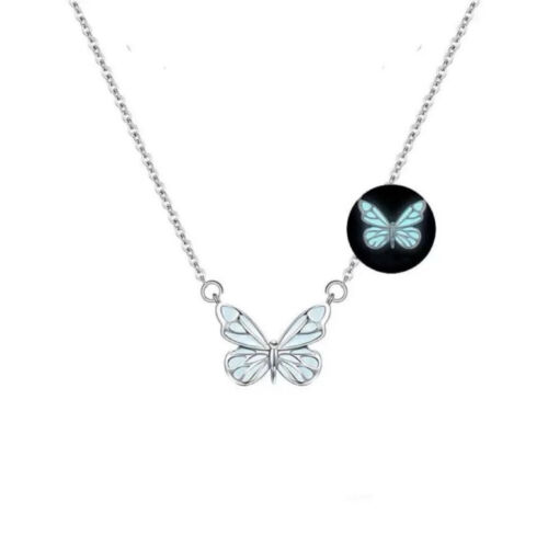 Simple Butterfly Necklace Glow in The Dark Diamond Bracelet Party Jewelry Gift - Picture 3 of 14