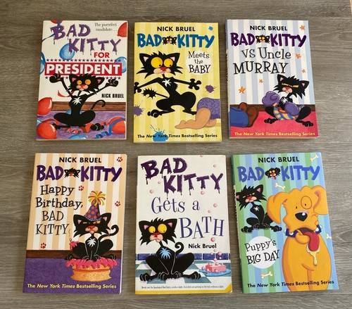 Nick Bruel Bad Kitty 7 Chapter Book Lot Meets Baby Gets Bath President Big Day - Bild 2 von 12