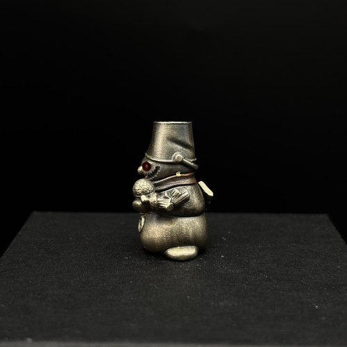 Cuentas coleccionables para parakord, cuchillo, llavero. Muñeco de nieve. Níquel plata. Bronce. - Imagen 2 de 5