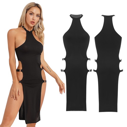 DE Damen Transparent Kleid Ärmellos Meshkleid Lang Sommer Kleid Nachhemd Dessous - Picture 30 of 44