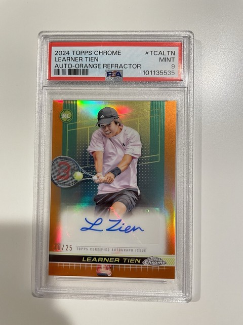 Learner Tien 2024 Topps Chrome Orange Refractor Auto 10/25