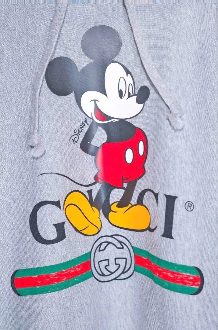 DISNEY GUCCI Autentico Pullover Felpa con Cappuccio Uomo Taglia XS Made in Italy da JP