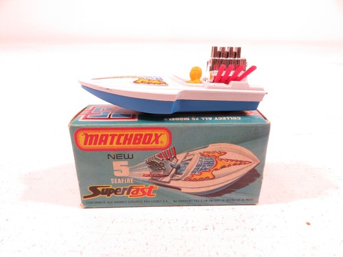 Matchbox Superfast 1975 White SEAFIRE #5 Race Boat w/OB NIB 8529