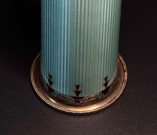 David-Andersen Sterling Silver & Guilloché Enamel Vase – Art Deco Egyptian (WeP) - Picture 13 of 15